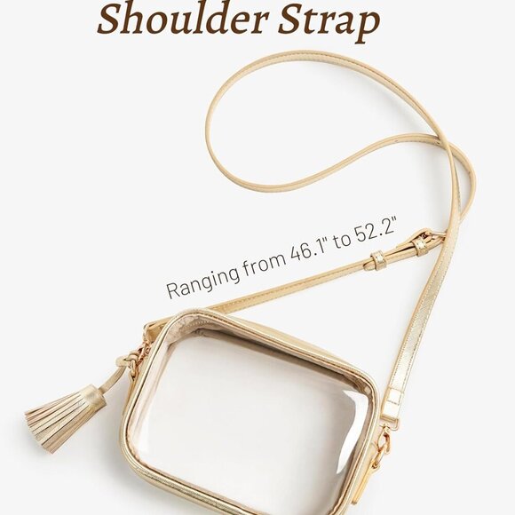 Stadium Approved PVC Crossbody Purse - Small Clear Bag with Adjustable Shoulder - Picture 3 of 6